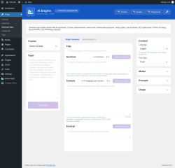 Page screenshot: Posts &rarr; Generate New