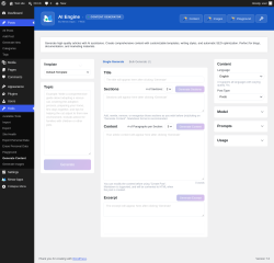 Page screenshot: Tools &rarr; Generate Content
