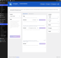 Page screenshot: Tools &rarr; Generate Content