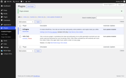 Page screenshot: Plugins &lsaquo; Test site &mdash; WordPress