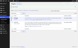 Page screenshot: Plugins &lsaquo; Test site &mdash; WordPress