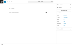 Page screenshot: Add Page ‹ Test site — WordPress