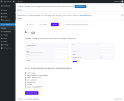Page screenshot: AI-Powered SEO &rarr; Pro