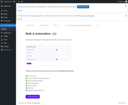 Page screenshot: AI-Powered SEO &rarr; Bulk & Automation