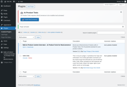 Page screenshot: Plugins &lsaquo; Test site &mdash; WordPress