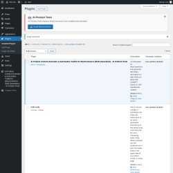 Page screenshot: Plugins &lsaquo; Test site &mdash; WordPress