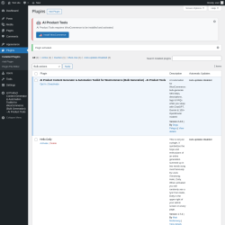 Page screenshot: Plugins &lsaquo; Test site &mdash; WordPress