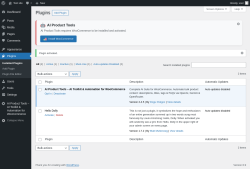 Page screenshot: Plugins &lsaquo; Test site &mdash; WordPress