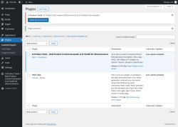 Page screenshot: Plugins &lsaquo; Test site &mdash; WordPress