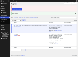 Page screenshot: Plugins &lsaquo; Test site &mdash; WordPress