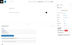 Page screenshot: Add Page &lsaquo; Test site &mdash; WordPress