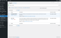 Page screenshot: Plugins &lsaquo; Test site &mdash; WordPress