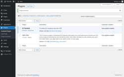 Page screenshot: Plugins ‹ Test site — WordPress