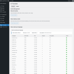 Page screenshot: AI Translate → Cache