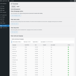 Page screenshot: AI Translate → Cache