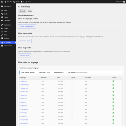 Page screenshot: AI Translate &rarr; Cache