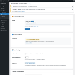 Page screenshot: AI Translator &rarr; Settings