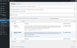 Page screenshot: Plugins &lsaquo; Test site &mdash; WordPress