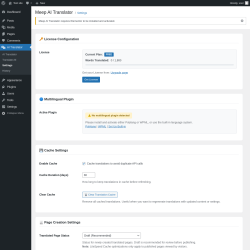 Page screenshot: AI Translator &rarr; Settings
