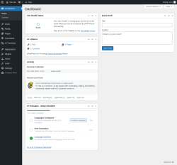 Page screenshot: Dashboard &lsaquo; Test site &mdash; WordPress