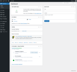 Page screenshot: Dashboard &lsaquo; Test site &mdash; WordPress
