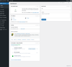 Page screenshot: Dashboard &lsaquo; Test site &mdash; WordPress