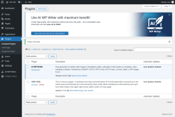Page screenshot: Plugins ‹ Test site — WordPress