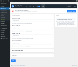 Page screenshot: AiBud WP → Settings
