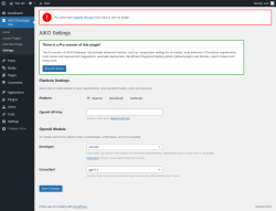 Page screenshot: AIKO Developer Lite → Settings