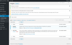 Page screenshot: Plugins ‹ Test site — WordPress