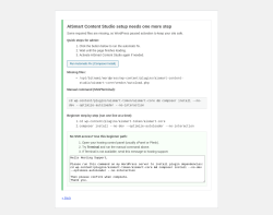 Page screenshot: AISmart Content Studio Activation Error