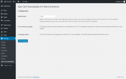 Page screenshot: Settings → Ajax Cart AutoUpdate