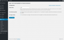 Page screenshot: Settings → Ajax Cart AutoUpdate