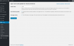 Page screenshot: Settings → Ajax Cart AutoUpdate