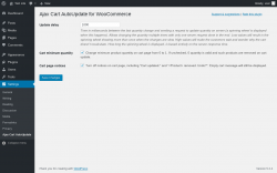 Page screenshot: Settings → Ajax Cart AutoUpdate