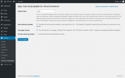 Page screenshot: Settings → Ajax Cart AutoUpdate