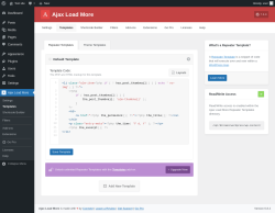 Page screenshot: Ajax Load More → Templates