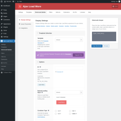 Page screenshot: Ajax Load More → Shortcode Builder
