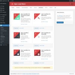 Page screenshot: Ajax Load More → Extensions