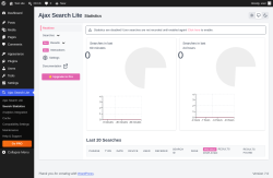 Page screenshot: Ajax Search Lite &rarr; Search Statistics