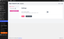 Page screenshot: Ajax Search Lite &rarr; Analytics Integration