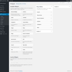 Page screenshot: Widgets &lsaquo; Test site &mdash; WordPress