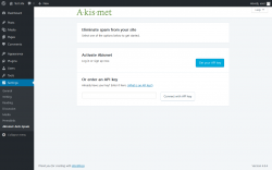 Page screenshot: Settings &rarr; Akismet Anti-Spam