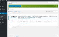 Page screenshot: Plugins &lsaquo; Test site &mdash; WordPress