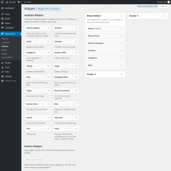 Page screenshot: Widgets &lsaquo; Test site &mdash; WordPress