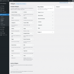 Page screenshot: Widgets &lsaquo; Test site &mdash; WordPress
