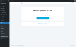 Page screenshot: Settings &rarr; Akismet Anti-Spam