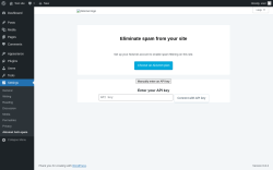 Page screenshot: Settings → Akismet Anti-spam