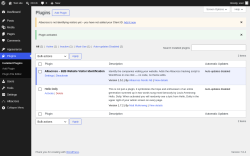 Page screenshot: Plugins &lsaquo; Test site &mdash; WordPress
