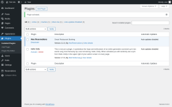 Page screenshot: Plugins ‹ Test site — WordPress